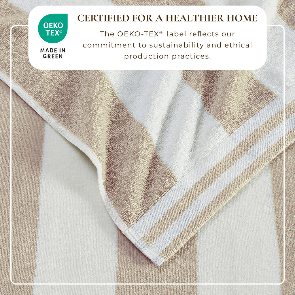 Striped Cabana Beach Towel 100% Cotton Ultra-Soft Pool Towel - Image 14