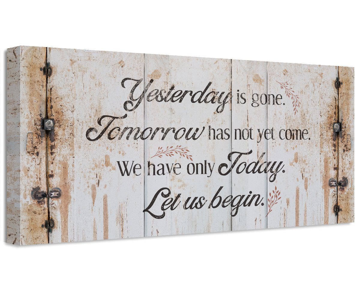 Yesterday Is Gone Stretched Canvas on Heavy Wood