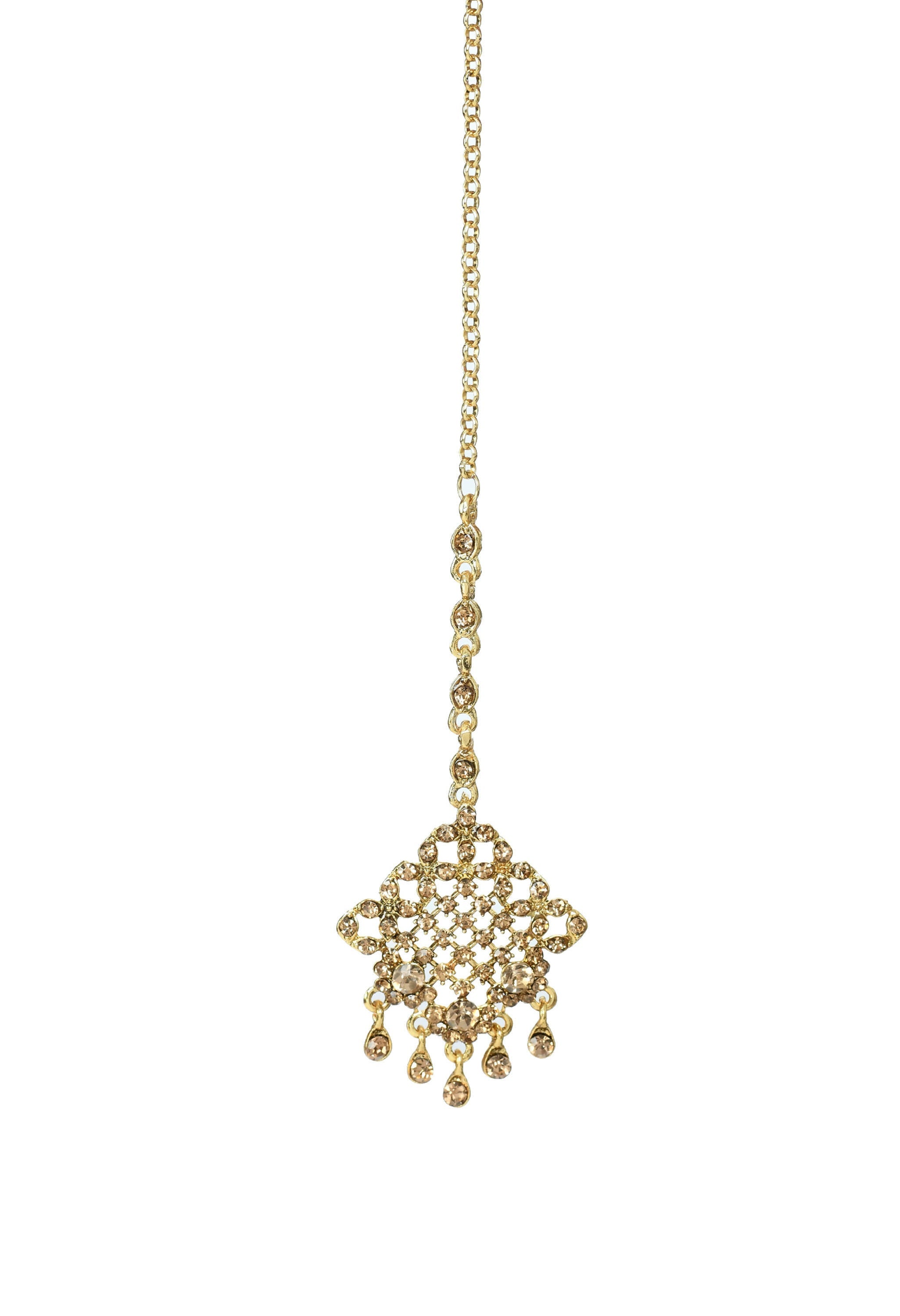 Traditional Rajwadi Golden Choker Necklace Set with White Detail