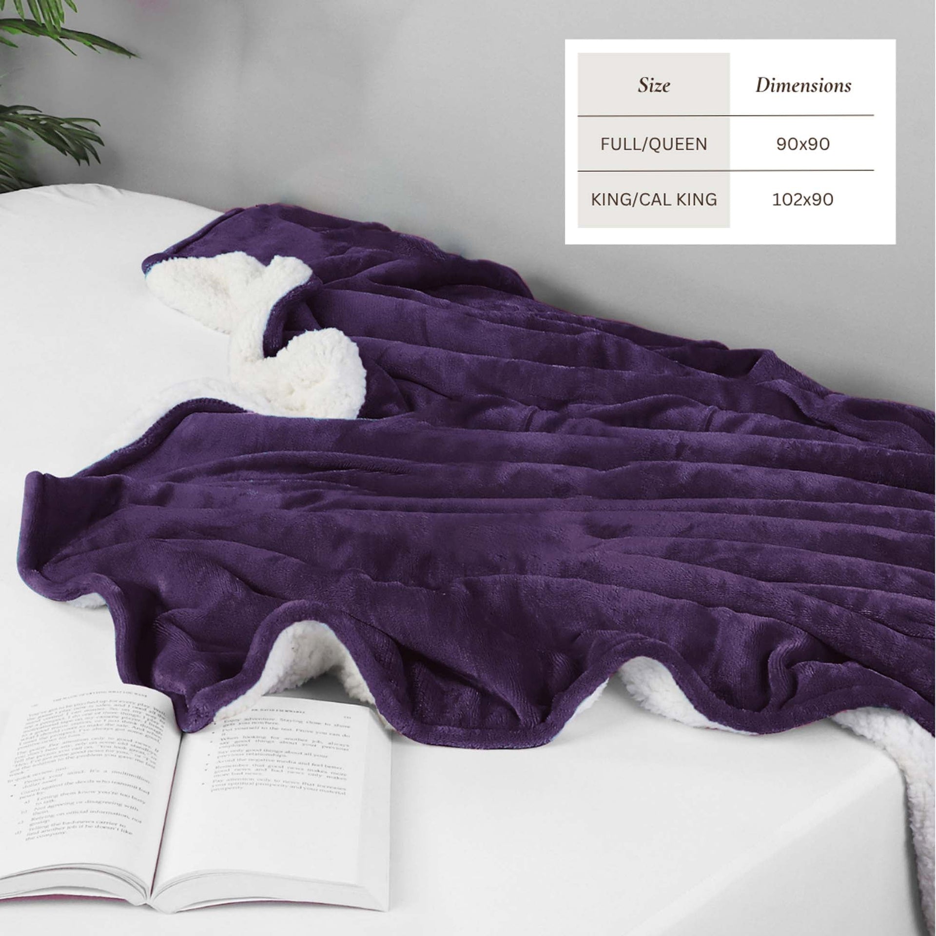 White Velvet Plush Sherpa Reversible Bed Blanket Ultra Soft - Image 47
