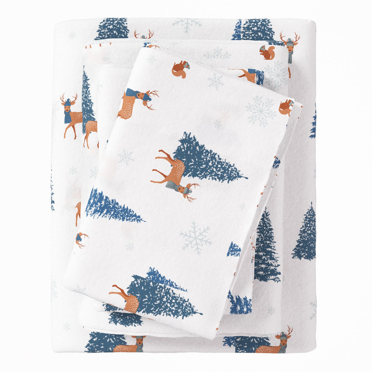 Turkish Cotton Christmas Flannel Sheet Set - Whittaker Collection