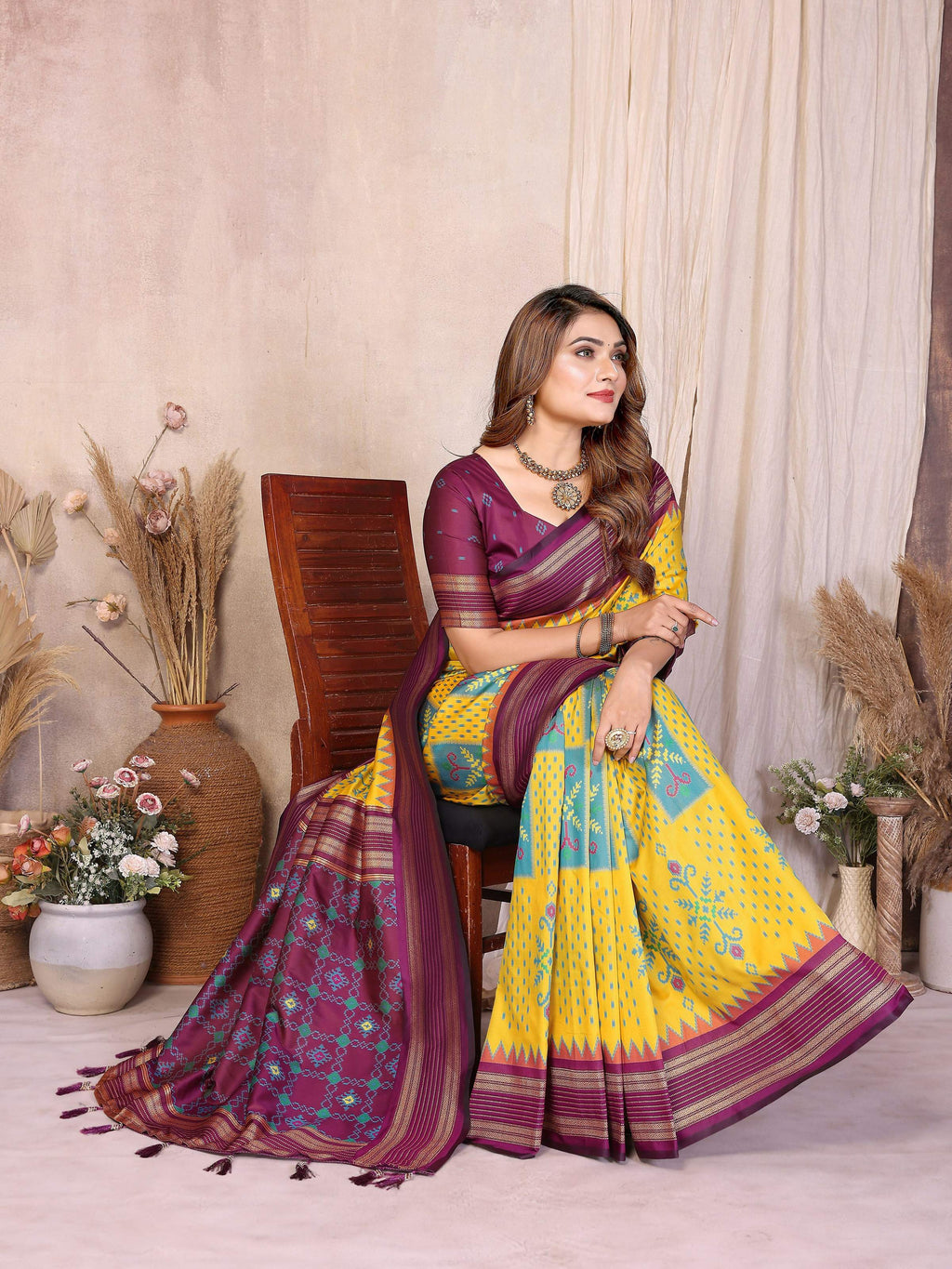 Yellow Soft Silk Weaving Saree for Elegant Occasions