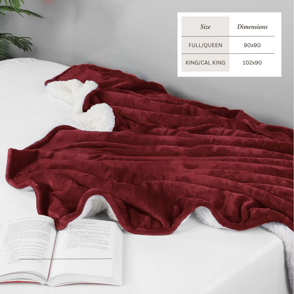 White Velvet Plush Sherpa Reversible Bed Blanket Ultra Soft - Image 42