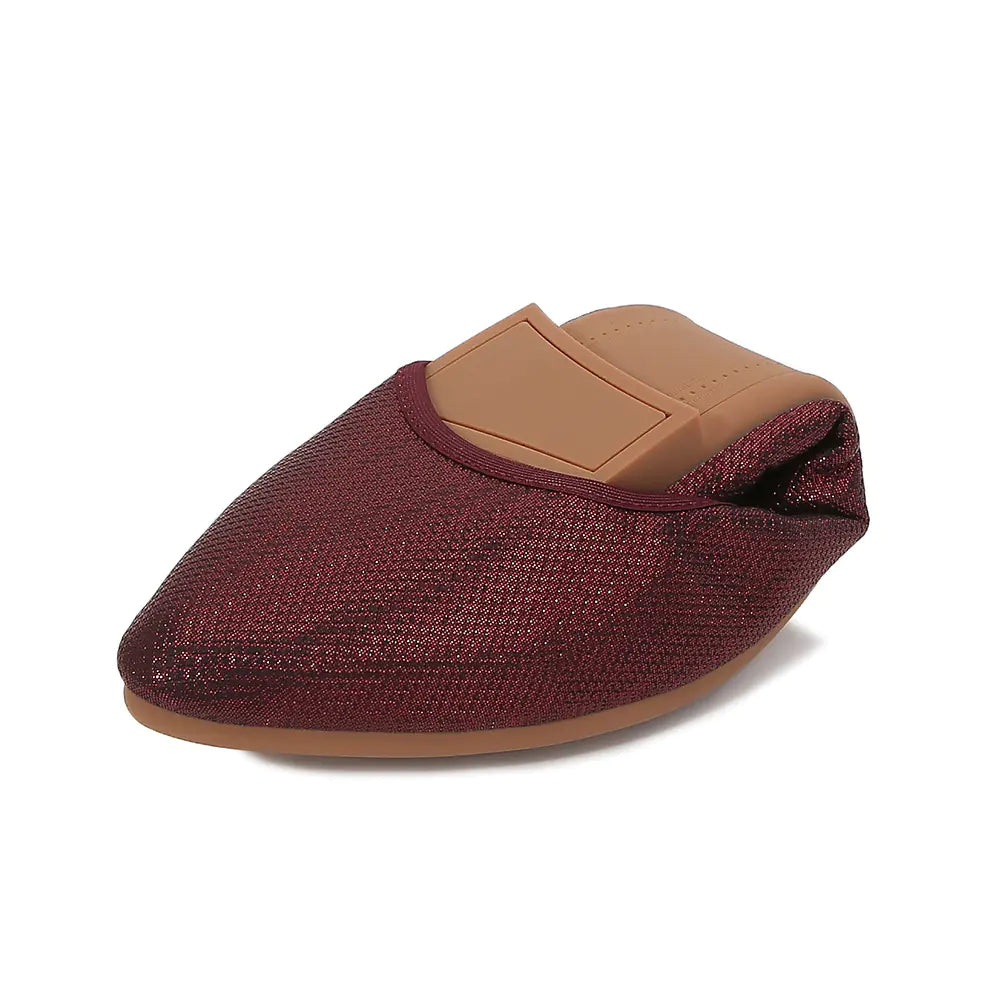 Women's Pointed Toe Flat Shoes with Textured Shimmer Finish - Image 33