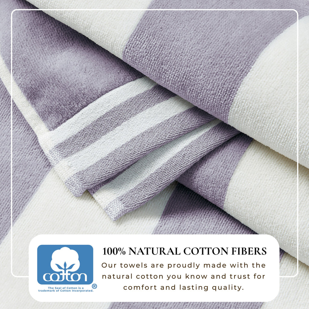 Striped Cabana Beach Towel 100% Cotton Ultra-Soft Pool Towel