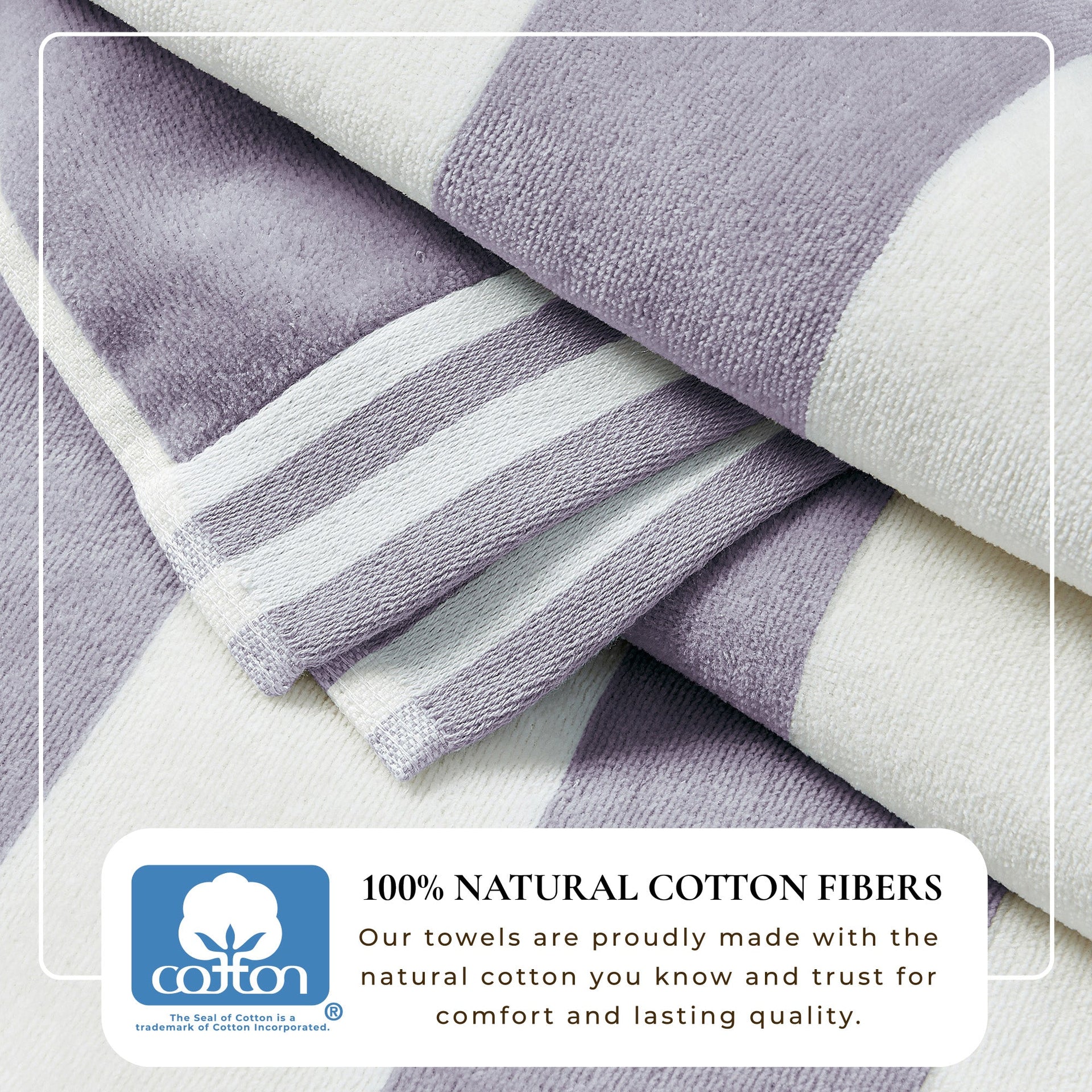 Striped Cabana Beach Towel 100% Cotton Ultra-Soft Pool Towel