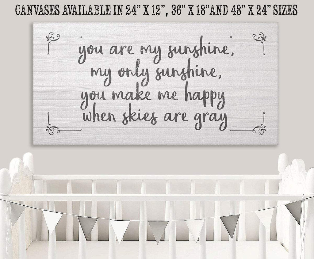 You Are My Sunshine White Canvas Wall Art for Nursery Decor - Image 2