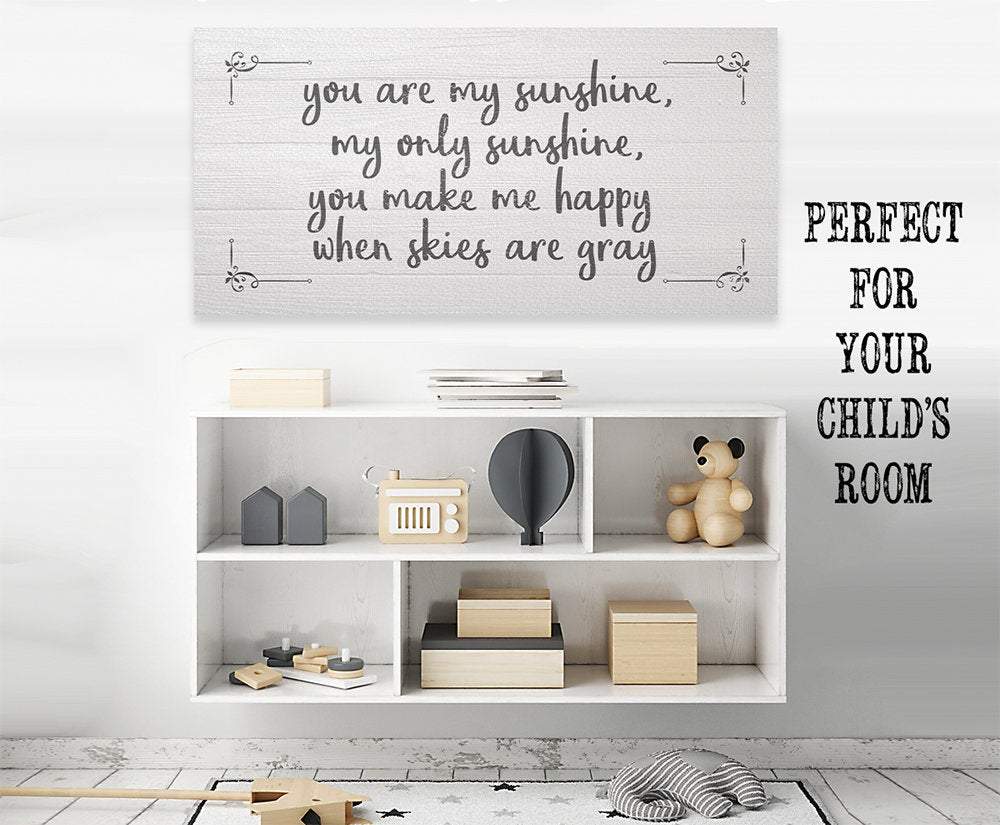You Are My Sunshine White Canvas Wall Art for Nursery Decor - Image 6