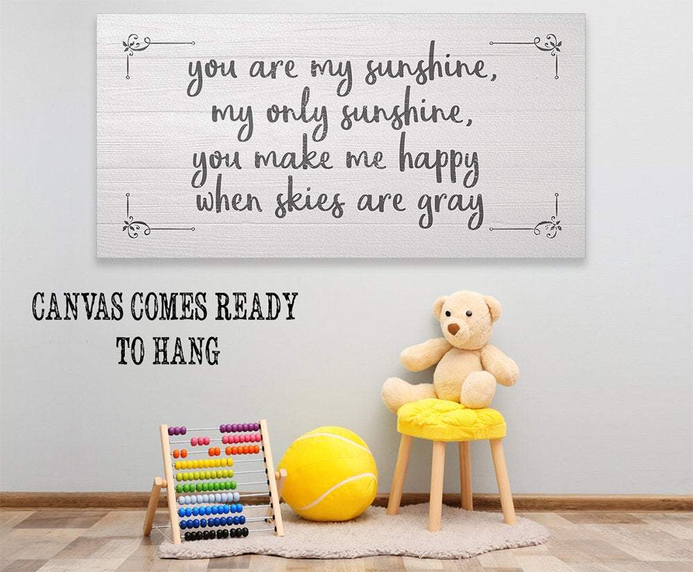 You Are My Sunshine White Canvas Wall Art for Nursery Decor - Image 5