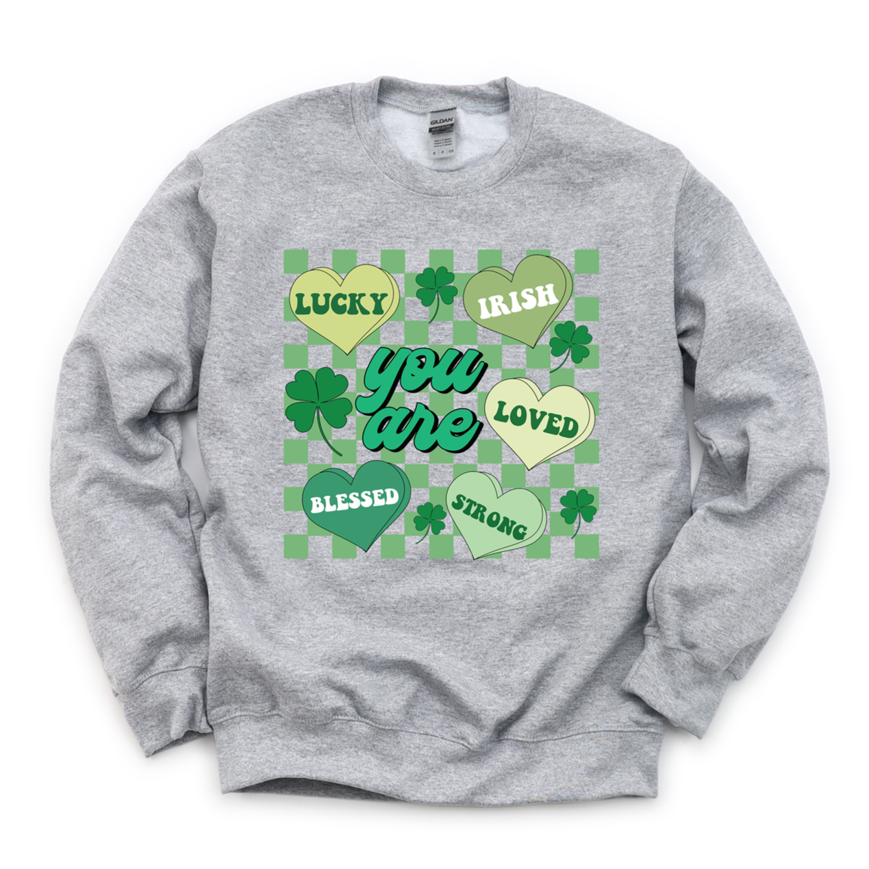 Shamrock Hearts Graphic Tee or Sweatshirt St Patrick's Day Top - Image 2