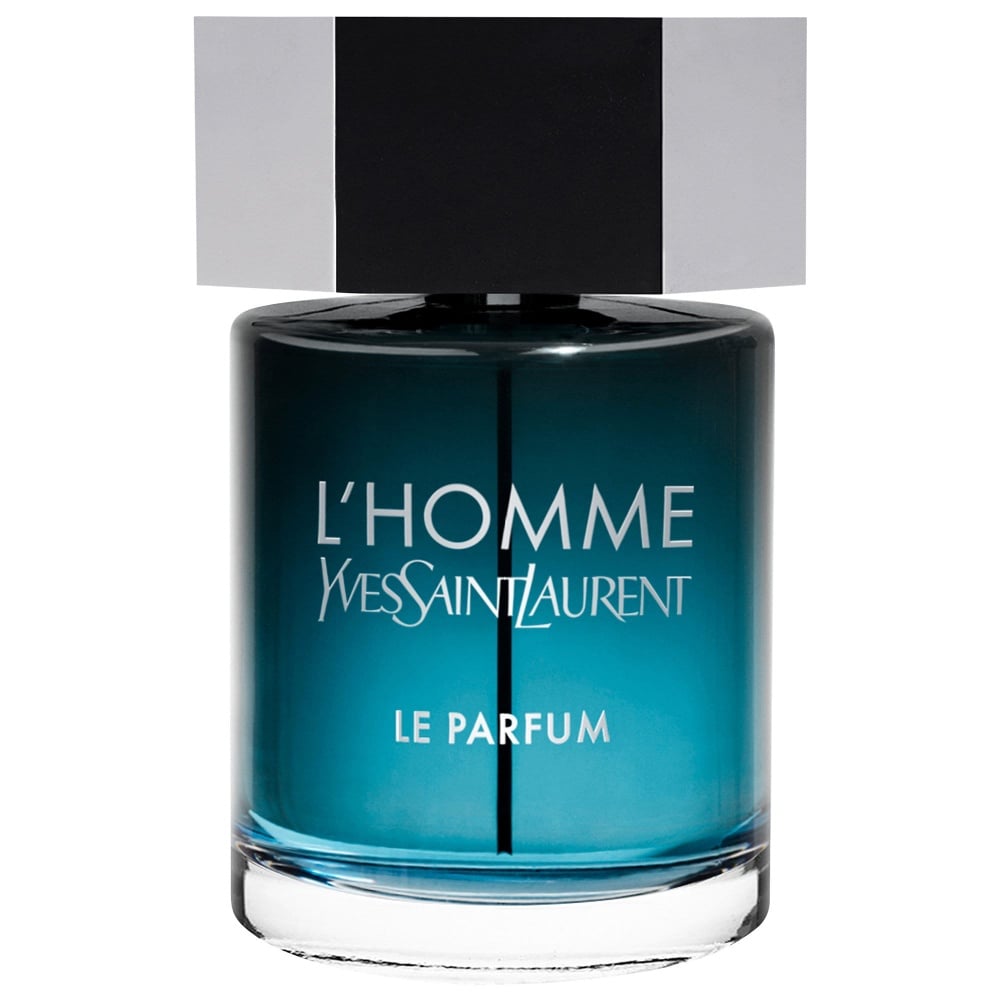 Bottle of L'Homme Le Parfum by Yves Saint Laurent for men on a neutral background