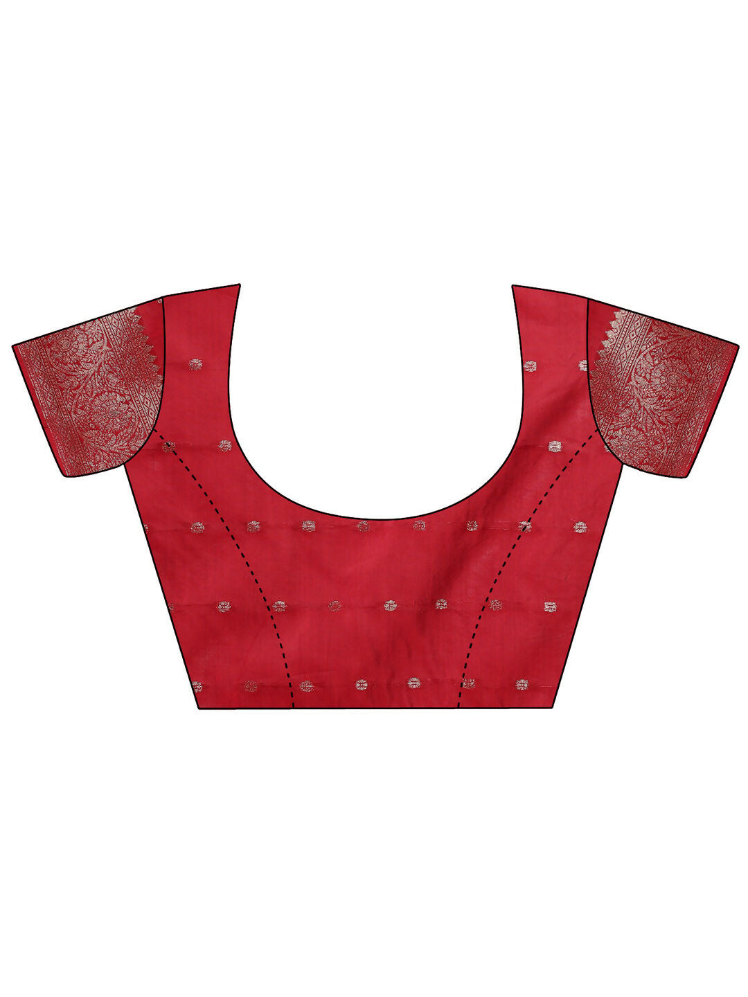 Red Lichi Silk Saree with Matching Blouse Piece