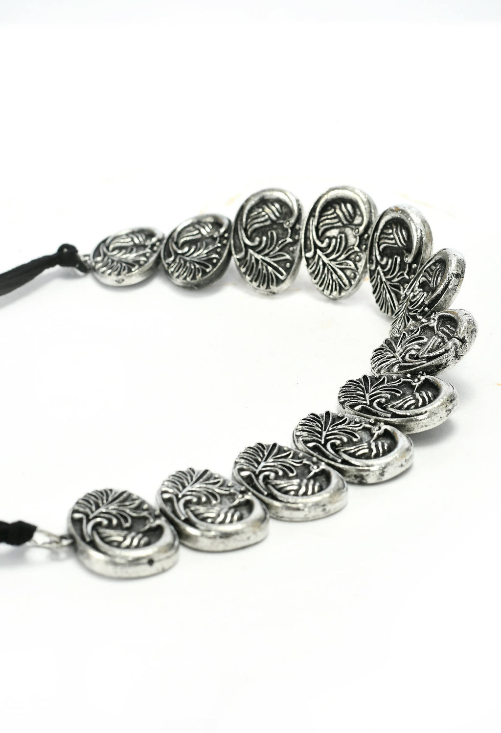 Oxidised Silver-Plated Brass Statement Choker Necklace