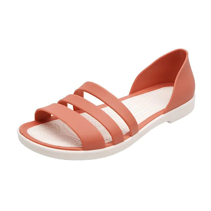 Women's Candy Color Flat Sandals Lightweight Beach Footwear - Image 2