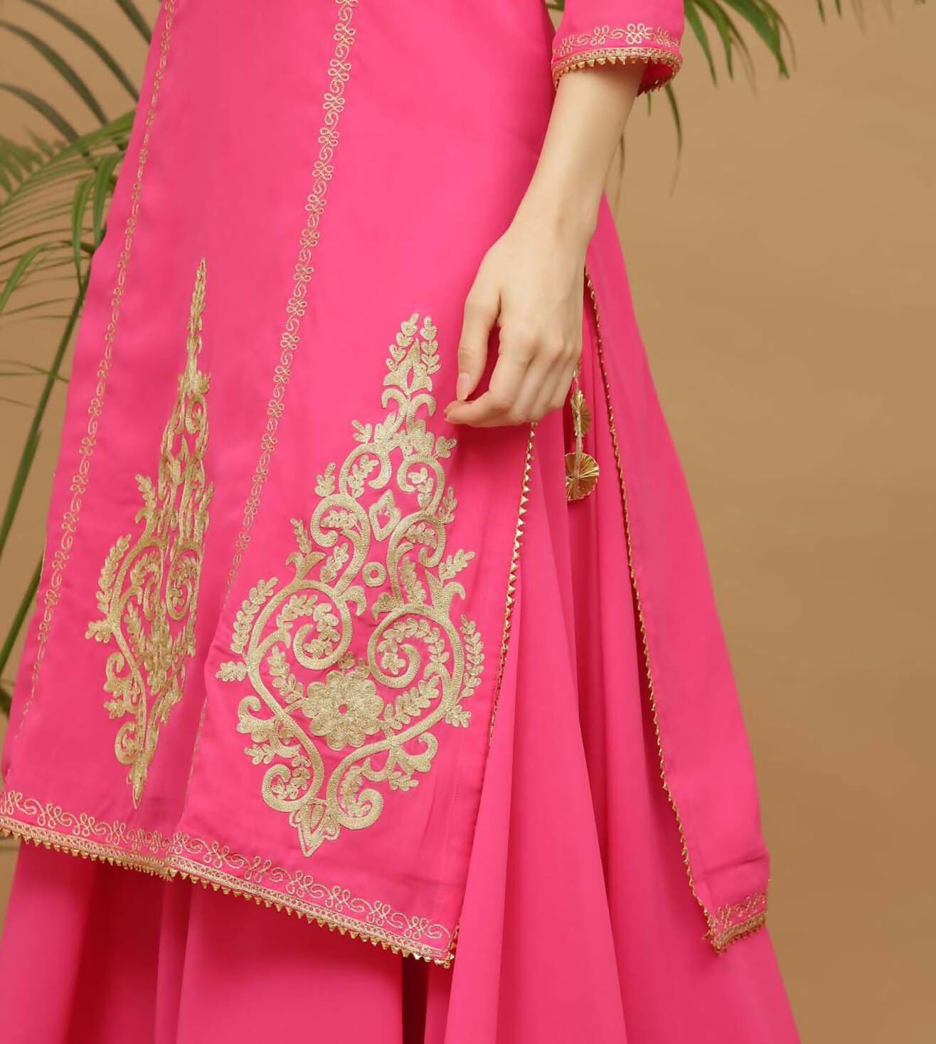 Pink Georgette Lehenga Set Flowy Ethnic Outfit