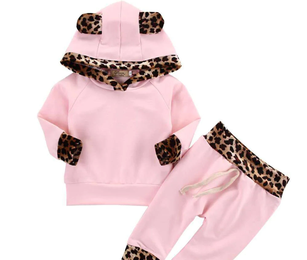 Kids' Leopard Print Two-Piece Outfit Set