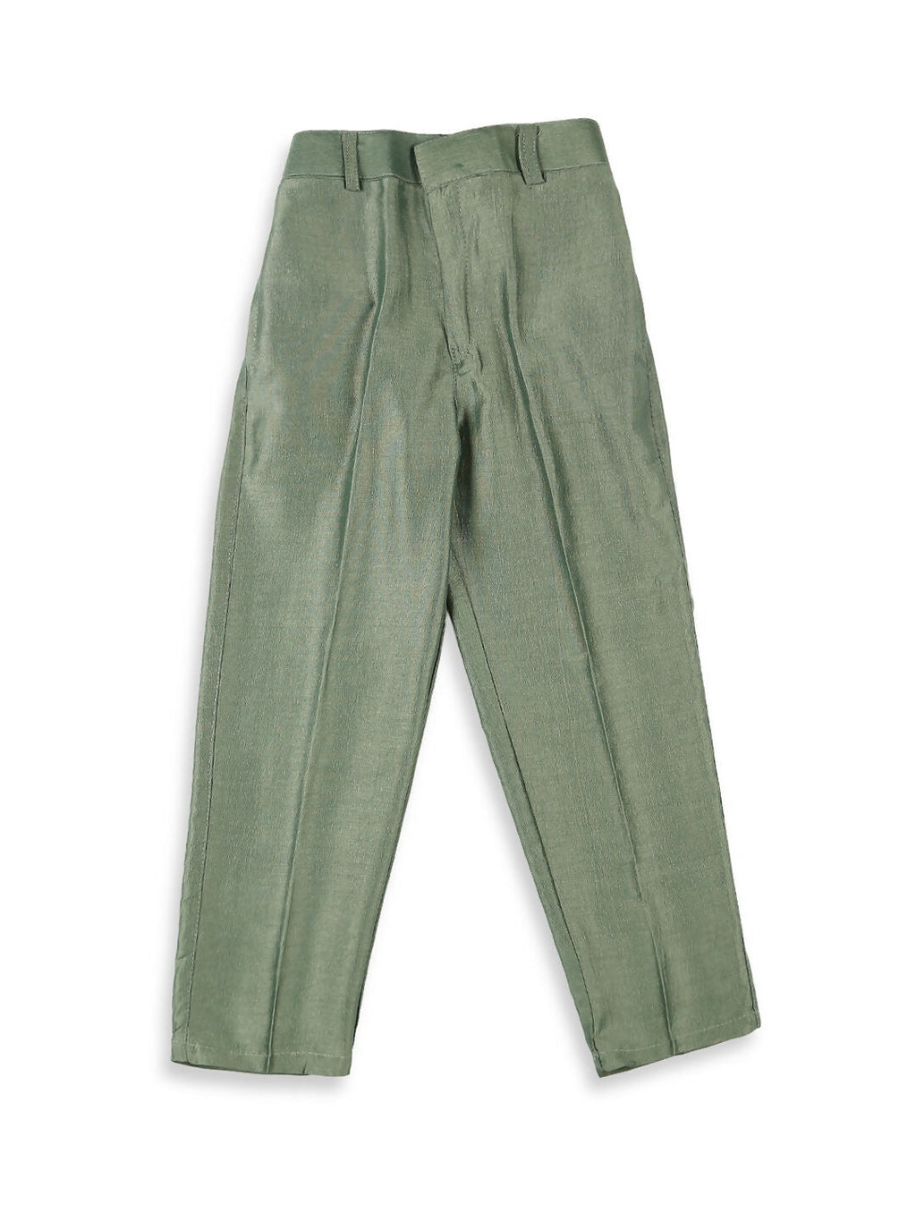 Boys Green Embroidery Sequence Kurta Pyjama with Nehru Jacket