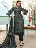 Close up of Green Velvet Kurta with detailed Resham thread embroidery and digital print.