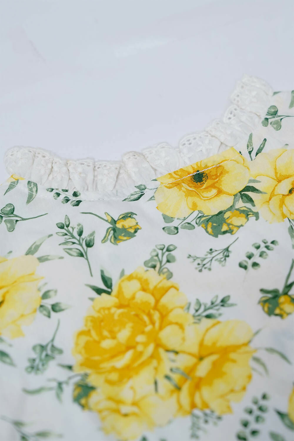 Girls Floral Puff Sleeve Top and High-Low Flared Skirt Set