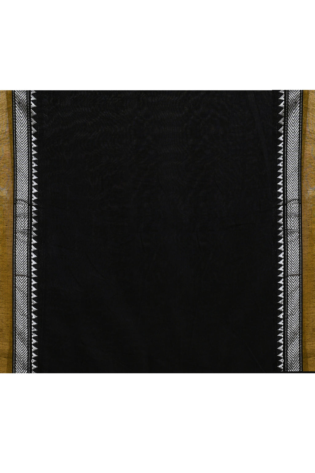 Women's Black Embellished Cotton Blend Jamdani Saree
