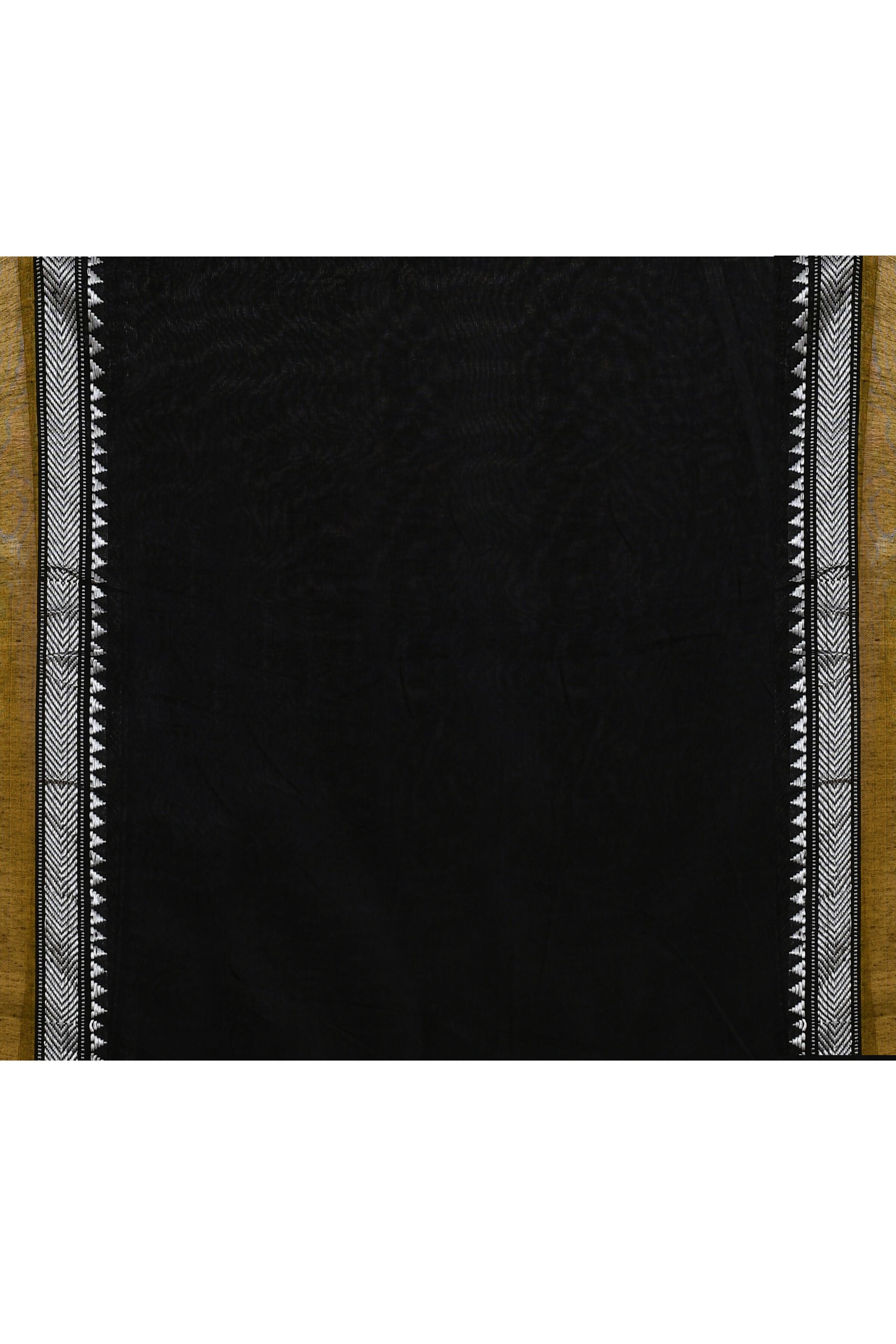 Women's Black Embellished Cotton Blend Jamdani Saree