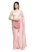 Baby pink Bhagalpuri saree for girls with matching blouse piece, elegant party wear