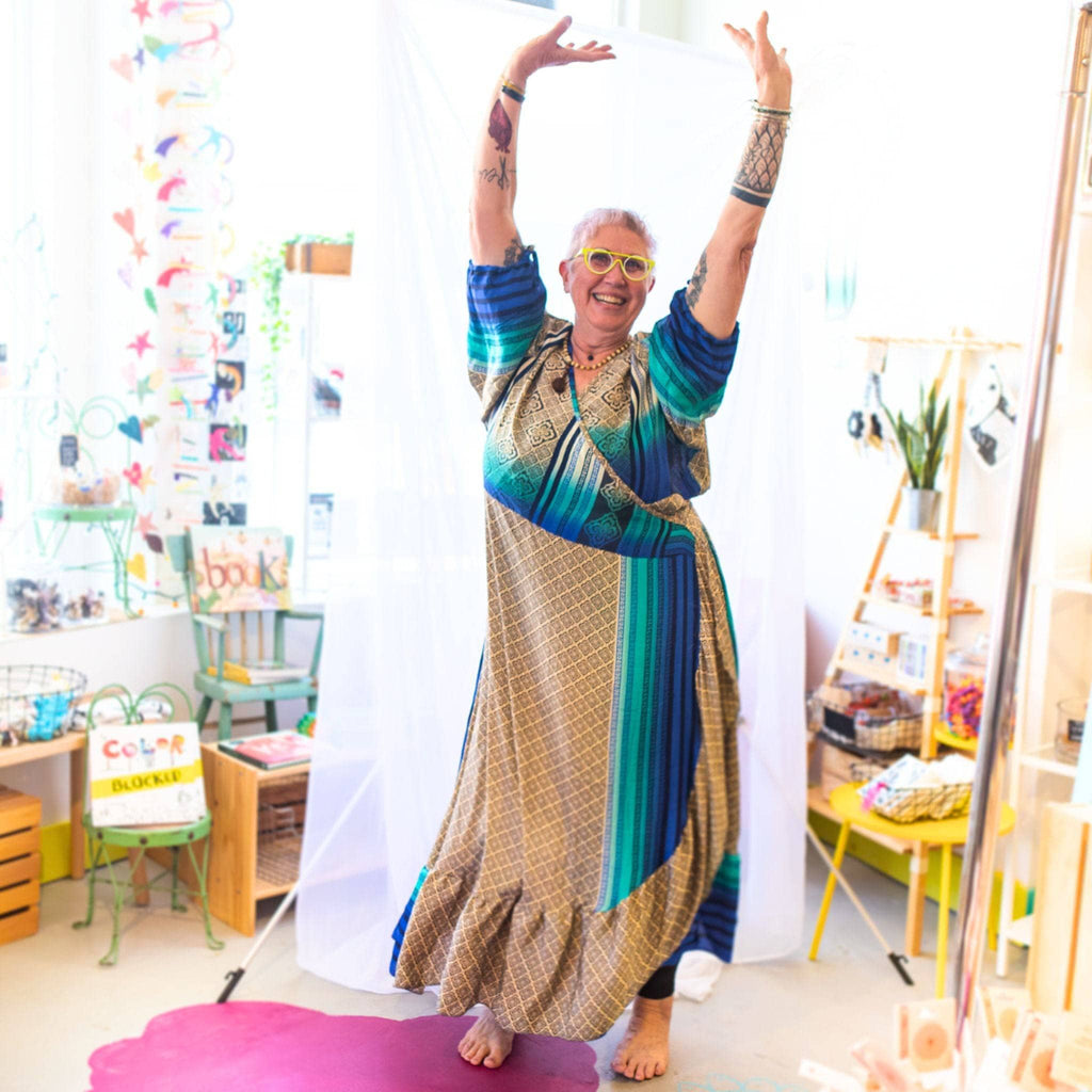 Zaria One-of-a-Kind Silk Wrap Maxi Dress, Bohemian Eclectic Style