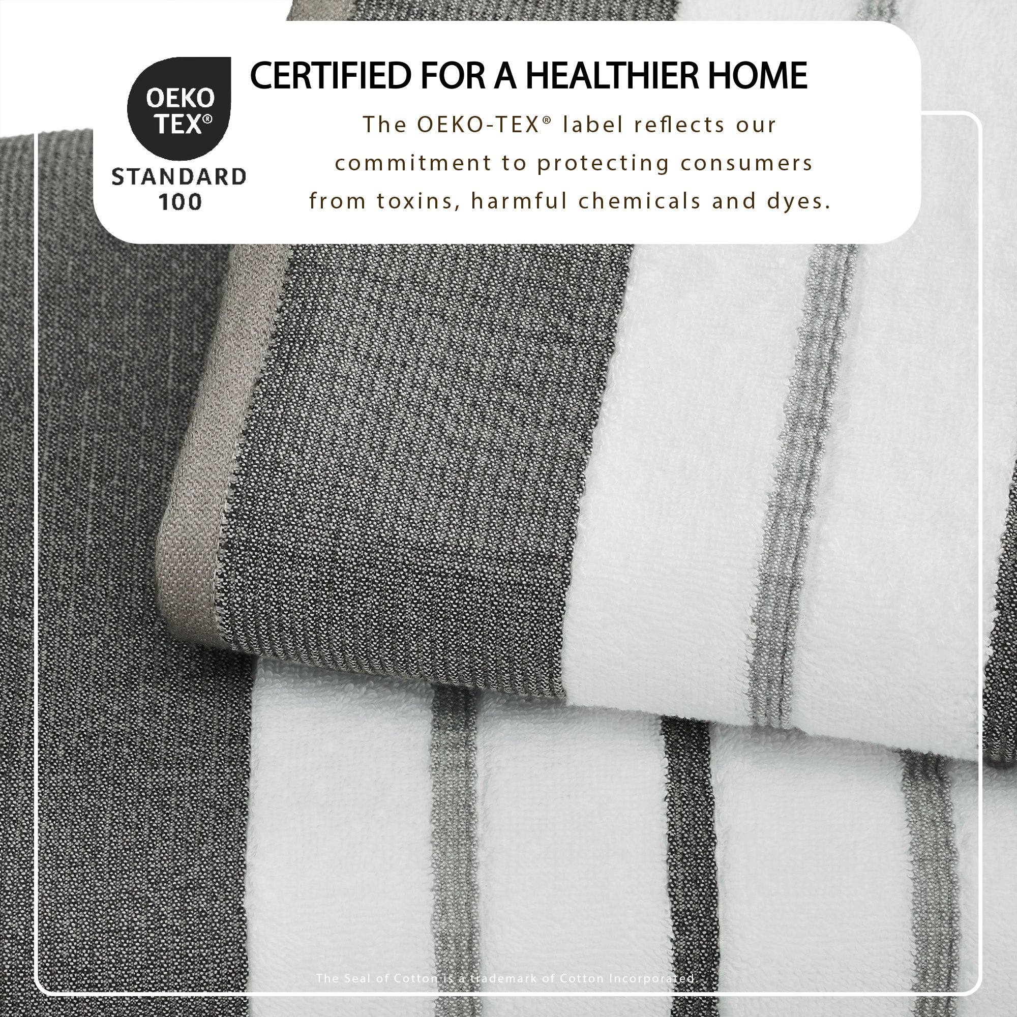 Decorative Cotton Stripe Bath Towel Set - Noelle Collection