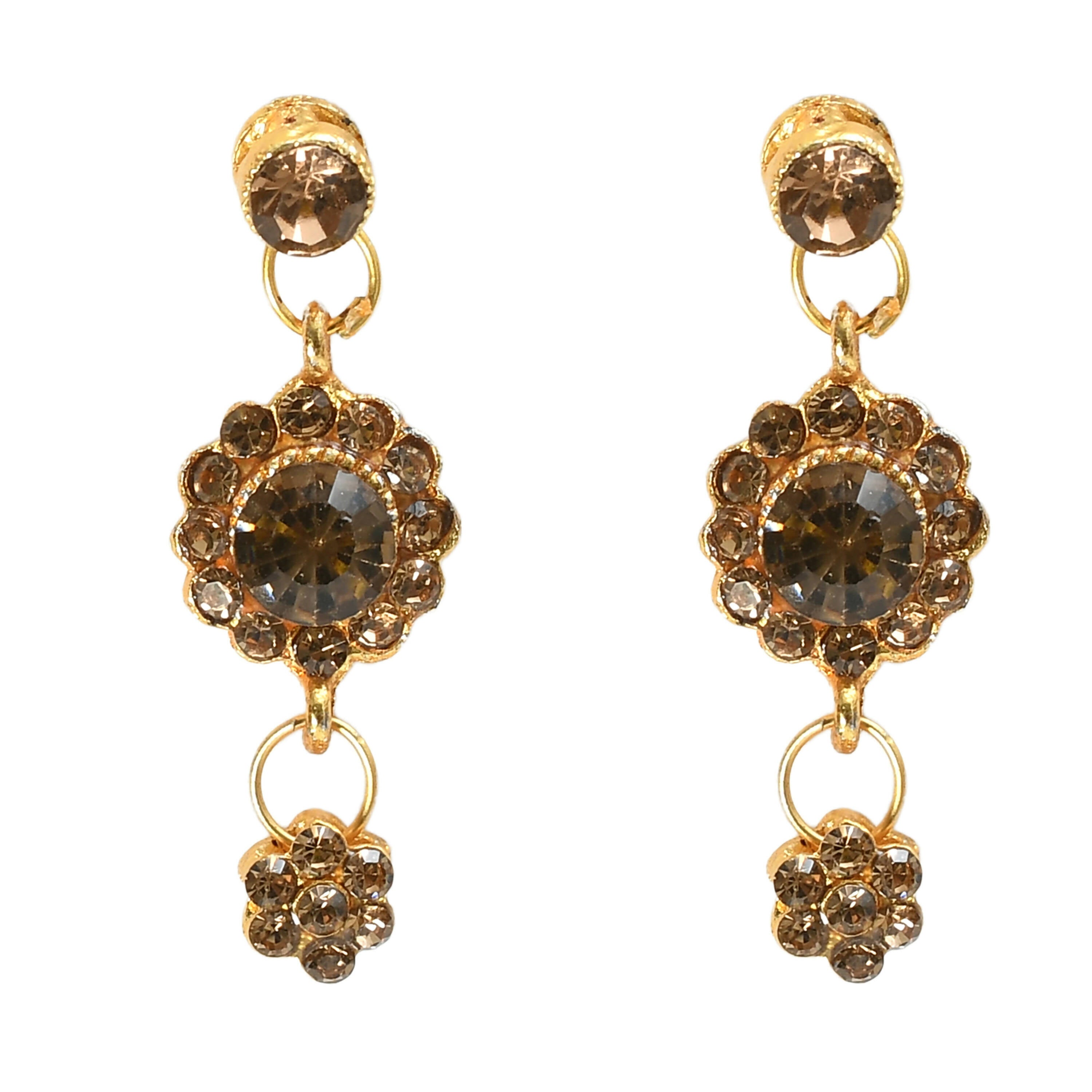 Golden Kamal Floral Stone Choker Necklace - Elegant Statement Jewelry