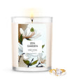 Zen Garden 18oz jewelry candle with floral label and gold ring accessory