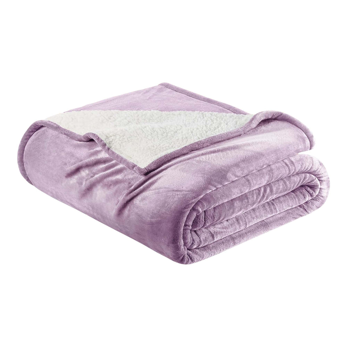 White Velvet Plush Sherpa Reversible Bed Blanket Ultra Soft