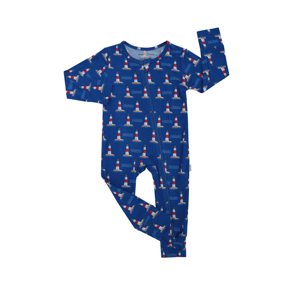 Hamptons Lighthouse Zippered Romper