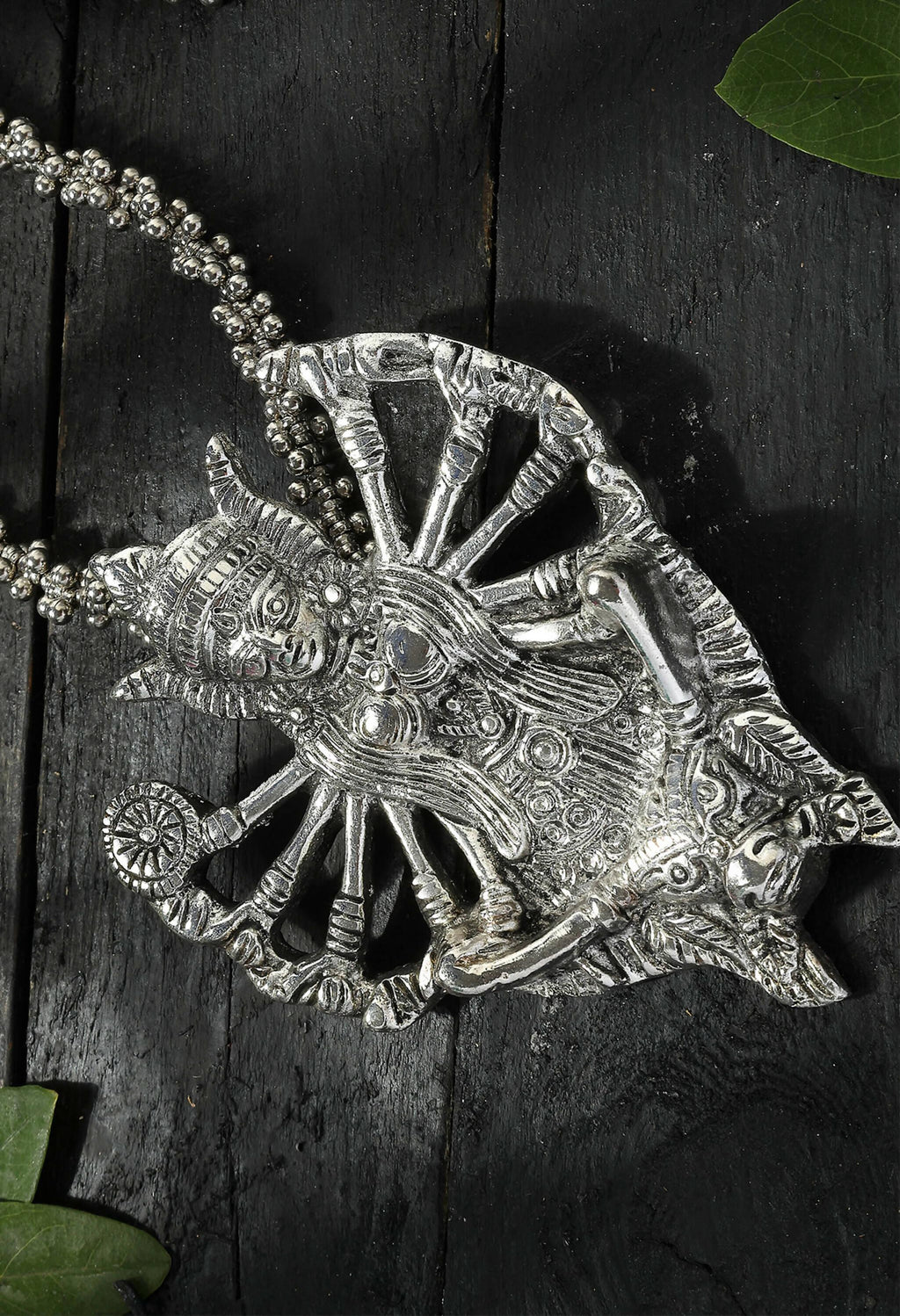 Kaali Mata Oxidised Silver-Plated Long Necklace Combo Set