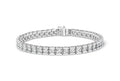IGI Certified 14K White Gold 6.0Cttw Channel Set Round Diamond Tennis Bracelet (I-J Color, I1-I2 Clarity) - 7" Inches