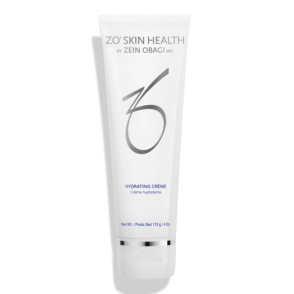 ZO Skin Health Hydrating Creme in white and silver minimalist jar.