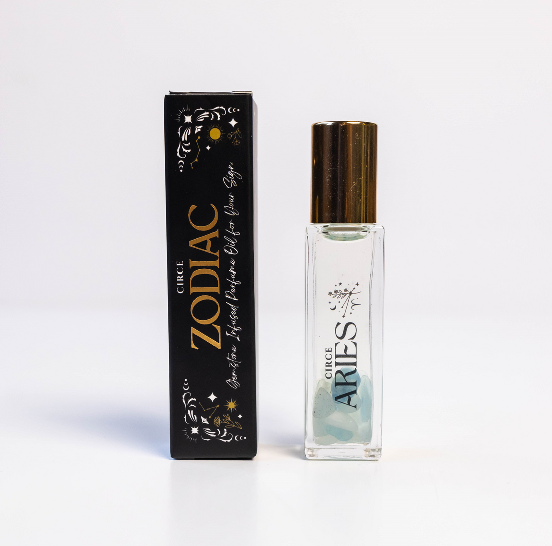 Zodiac Perfume Oil Collection with Infused Gemstones 12 Signs