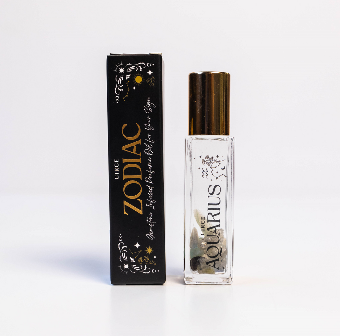 Zodiac Perfume Oil Collection with Infused Gemstones 12 Signs