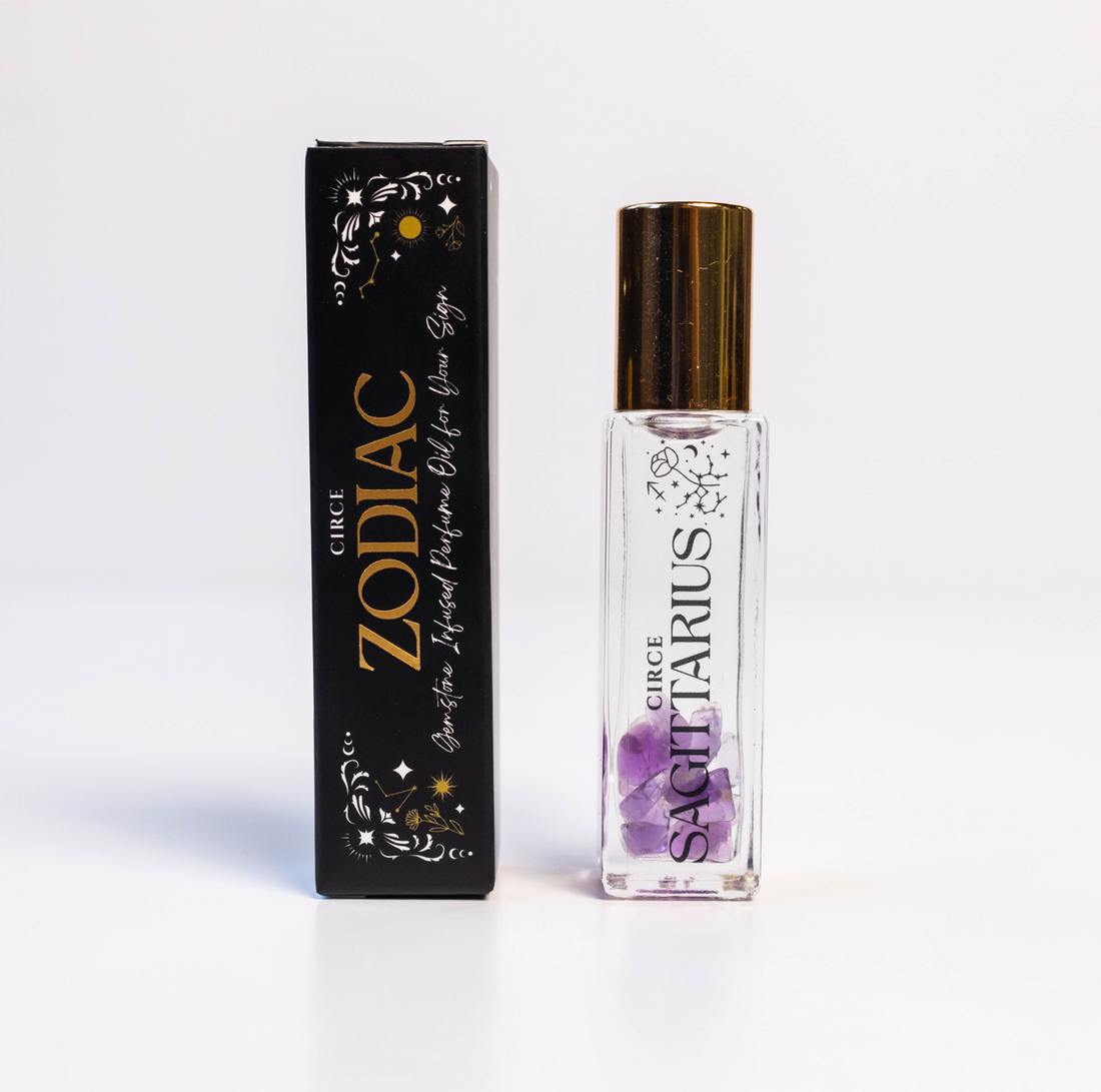 Zodiac Perfume Oil Collection with Infused Gemstones 12 Signs