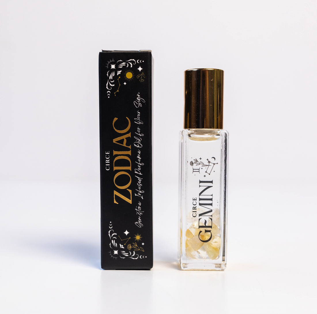 Zodiac Perfume Oil Collection with Infused Gemstones 12 Signs