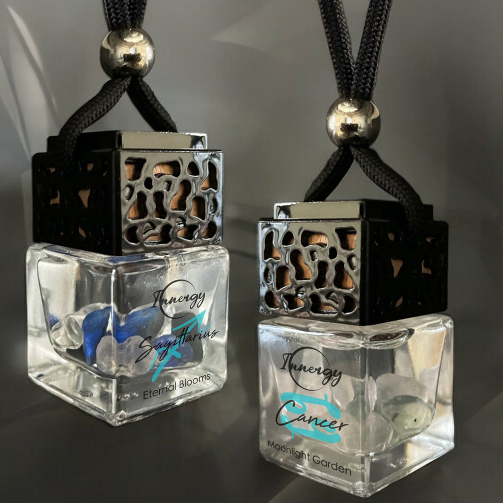 Leo Zodiac Crystal-Enhanced Oil Diffuser, Car Air Freshener in Sunshower Mist Scent, 8ml