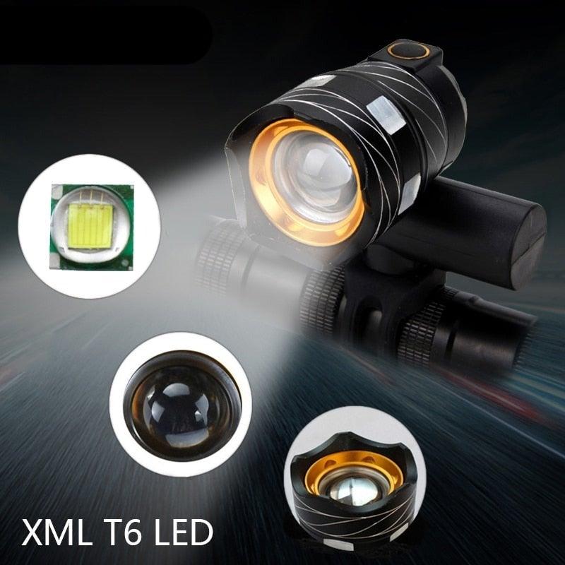 Zoomable LED Bicycle Headlight and Taillight Combo Set