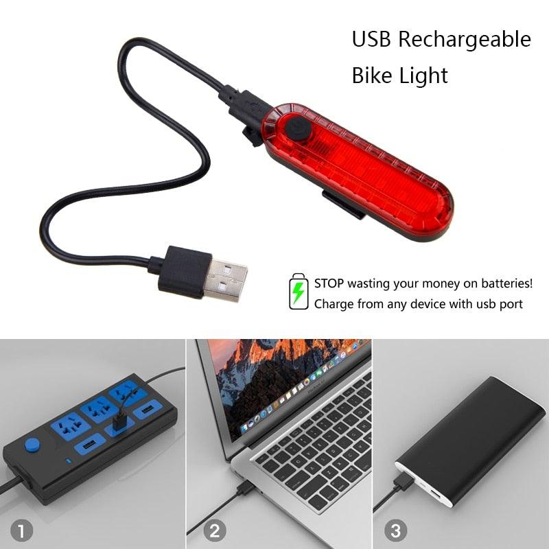Zoomable LED Bicycle Headlight and Taillight Combo Set