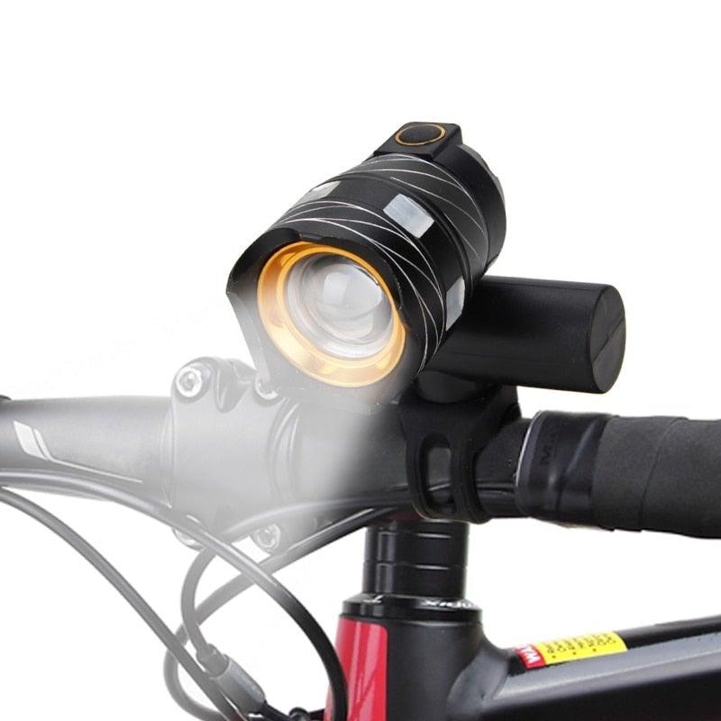 Zoomable LED Bicycle Headlight and Taillight Combo Set
