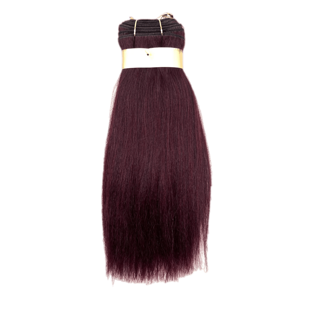Micro Yaky Perm Straight Human Hair Extensions in Light Brown