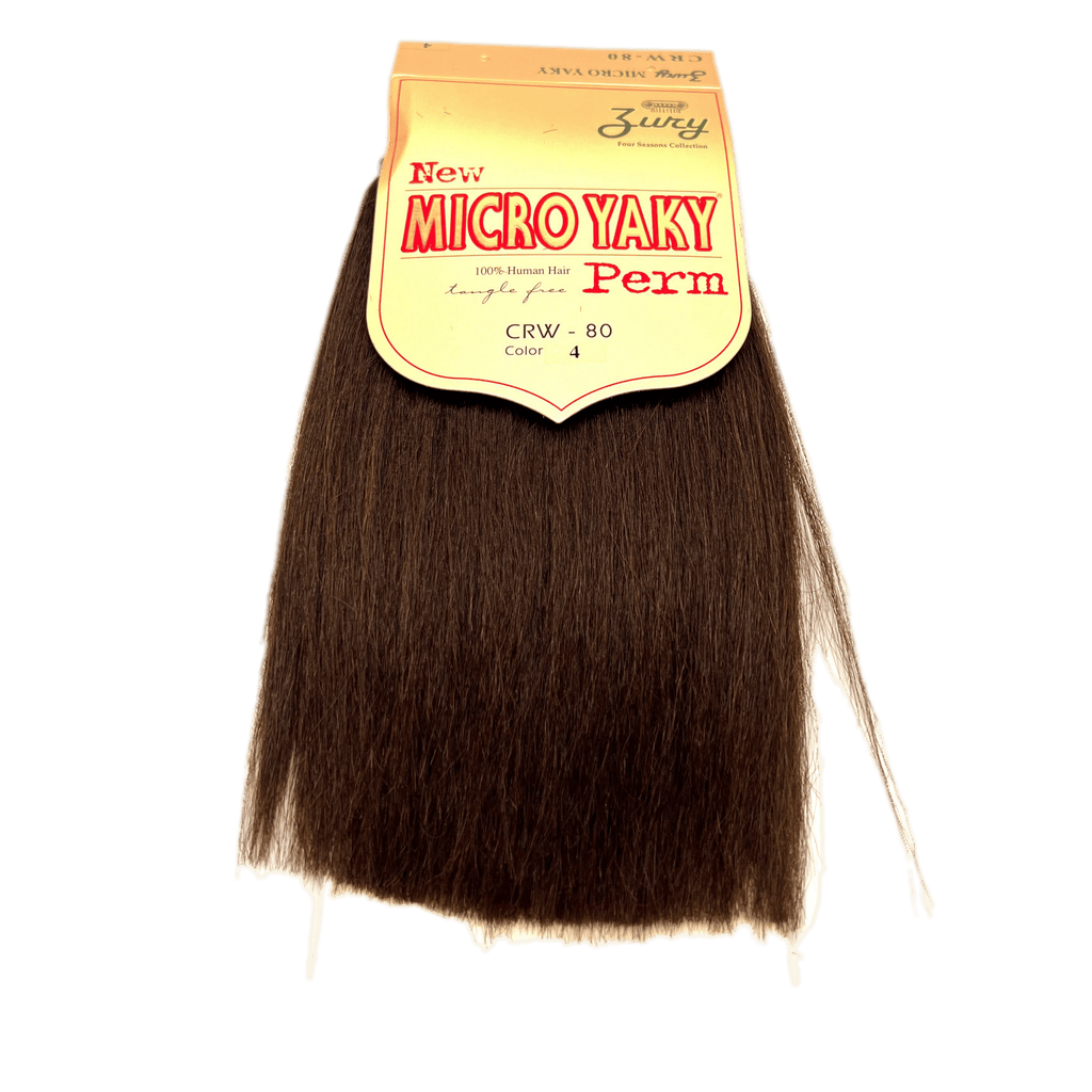 Micro Yaky Perm Straight Human Hair Extensions in Light Brown