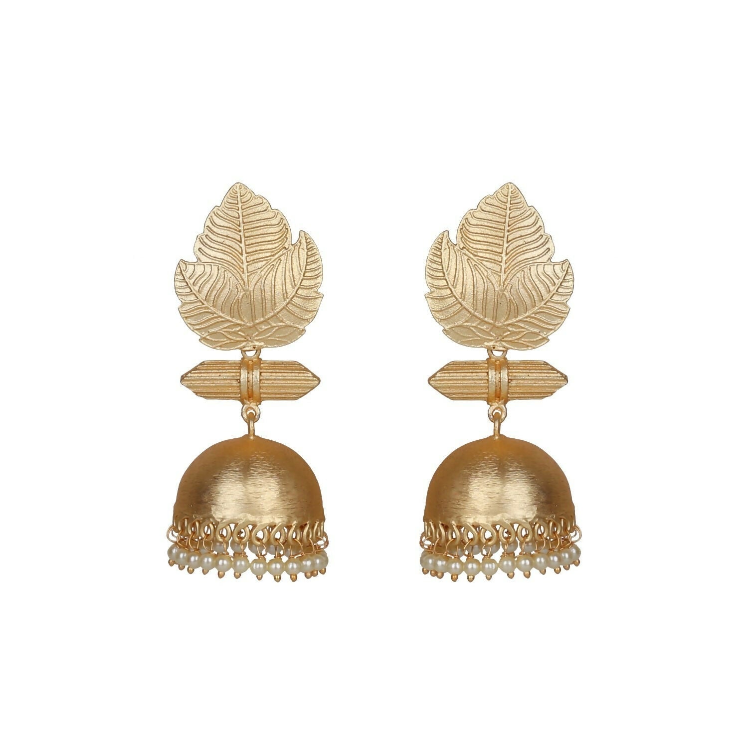 Joban Fashion Women Matte Gold Brass Jhumka
