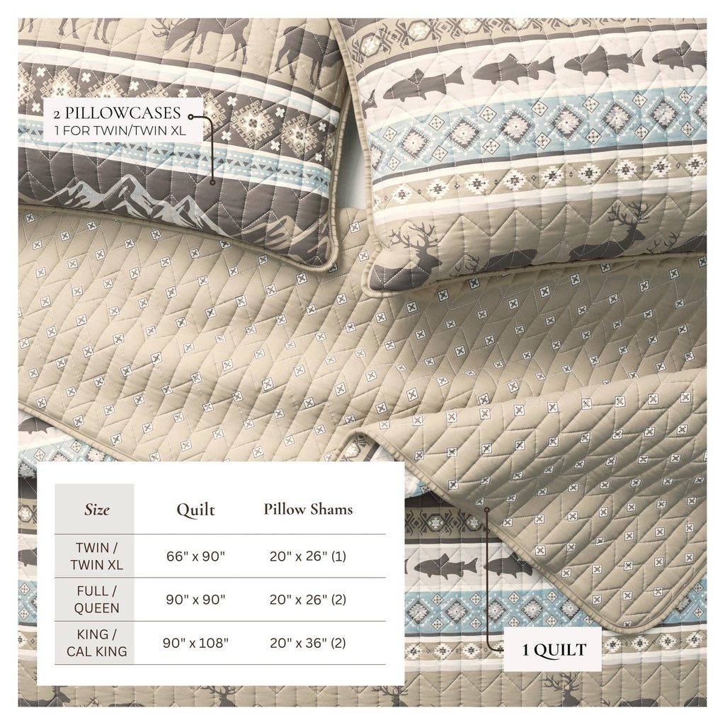 Yosemite Collection 3-Piece Lodge Quilt Bedding Set - Image 5